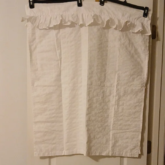 White Ruffled Curtain Panel - Picture 1 of 5